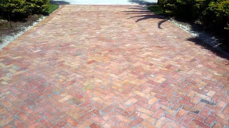 Unsealed brick paver - before