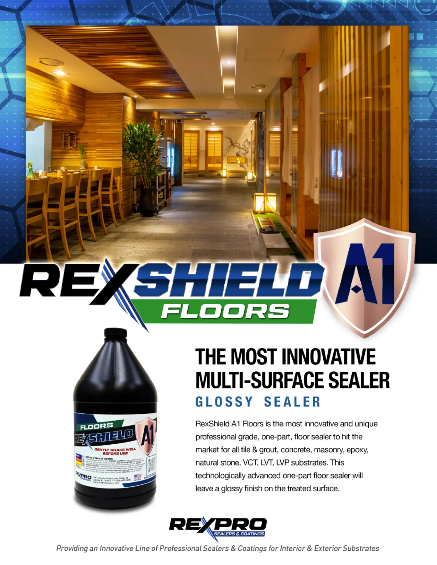 RexShield A1 Floors by RexPro Sealers and Coatings Product Hero RexShield A1 Floors by RexPro Sealers and Coatings Product Hero