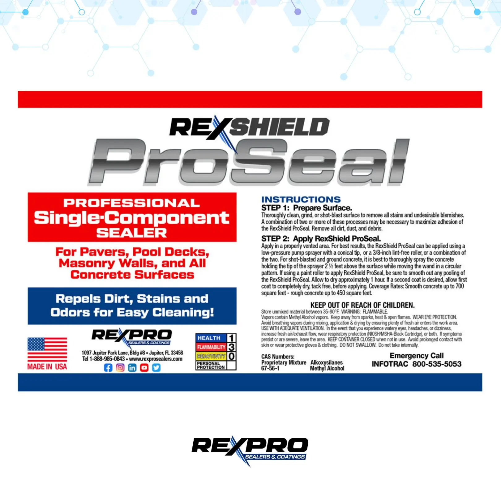 RexShield - ProSeal - Paver Concrete Pool Decks Masonry Wall Sealer