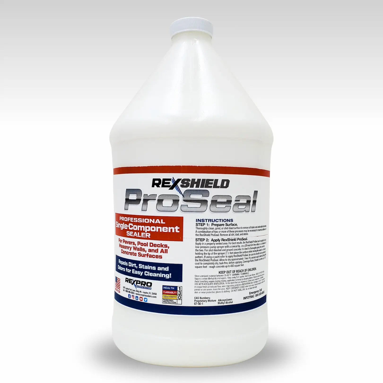 RexShield - ProSeal - Paver Concrete Pool Decks Masonry Wall Sealer Gallon