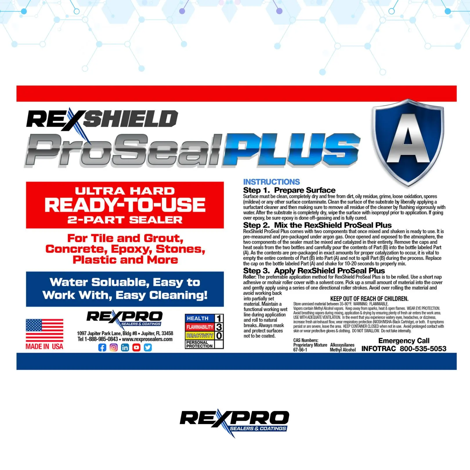 RexShield - ProSeal Plus - Tile Sealer Concrete Sealer Epoxy Sealer Stone Sealer