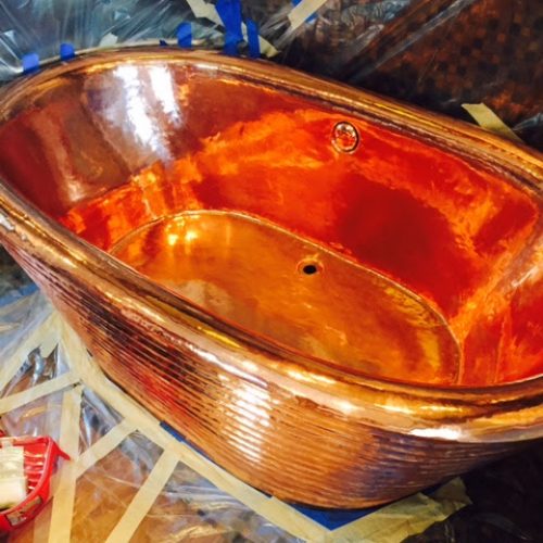 Metal restoration - copper tub after