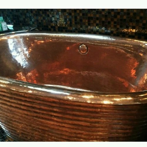 Metal restoration - copper tub before1
