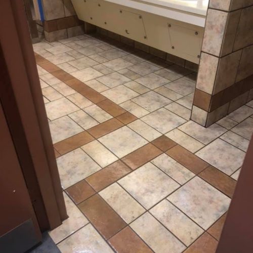 Re-sealed bathroom floor