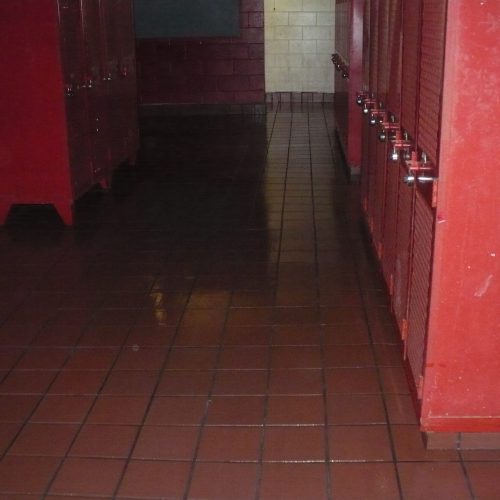 Tile restoration - sealed locker room after